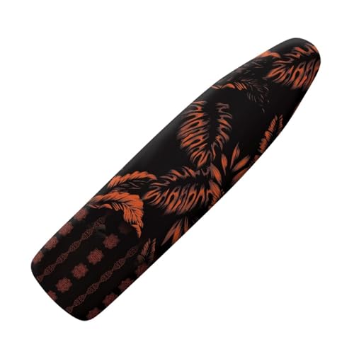Bügelbrettbezug 120X40 Orange Schwarz mit Schnurbindung & Stretch System - Hitzebeständig, Reflektierend, Waschbar Strapazierfähig und Leicht Anzubringen Bügelbrett Bezug von siebe
