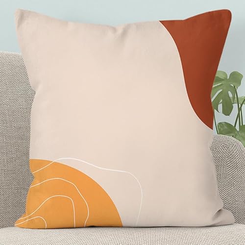 Kissenbezug 60x60 Beige Gelb Leinen Kissen Sofakissen, Balkon Outdoor Wohnzimmer tuhl Schlafzimmer dekokissen Kissenbezüge für,mit Verstecktem Reißverschluss. von siebe