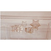 4 Glas Kerzenständer Stern Advent Lichter 70Er Jahre Vintage von siebenundsiebzig