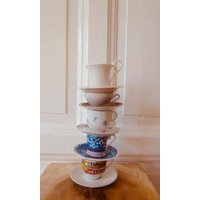 5 Mokka Espresso Tassen Porzellan Set True Vintage Sammlung von siebenundsiebzig