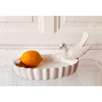 Costa Italy Keramik Schale Taube Vogel Skulptur Vintage von siebenundsiebzig