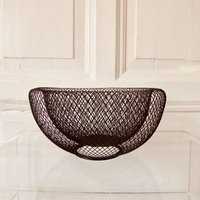 Feiner Draht Obst Brot Korb Schale Schwarz Vintage Design Objekt von siebenundsiebzig