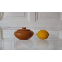 Handgefertigte Holz Deckel Dose Schatulle Mid Century True Vintage von siebenundsiebzig