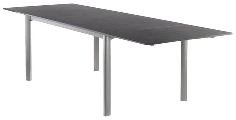 sieger EXKLUSIV Gartentisch (ausziehbar 165/225/285x95x74cm), Aluminiumgestell graphit / vivodur-Tischplatte Schieferoptik anthrazit von sieger EXKLUSIV