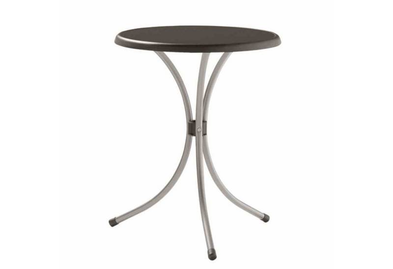 sieger Gartentisch Bistrotisch, Ø 60x72 cm, graphit Stahlrohrgestell, Dekorplatte von sieger