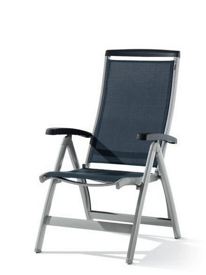 Sieger Gartenmöbel Klappstuhl in Grau, Textilux®-Kunstfasergewebe - 75x112x63cm (BxHxT) von Sieger Gartenmöbel