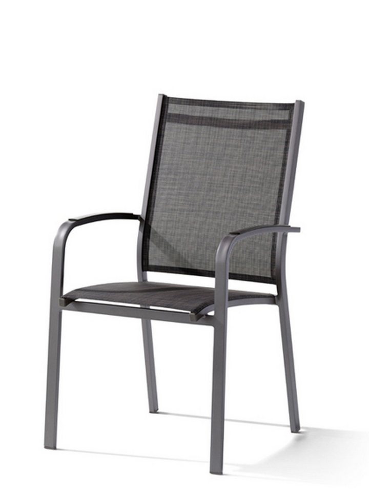 sieger Stapelstuhl Meran, in Grau, Kunstfasergewebe - 57x98x64cm (BxHxT) von sieger