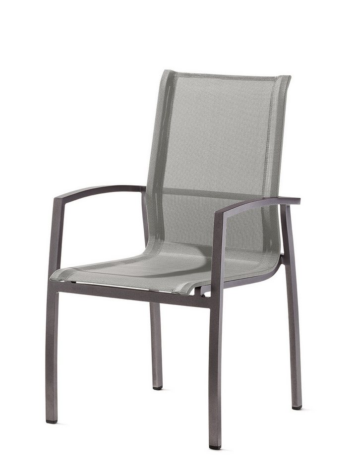 sieger Stapelstuhl Tonga, in Hellgrau, Kunstfasergewebe - 58x99x62cm (BxHxT) von sieger