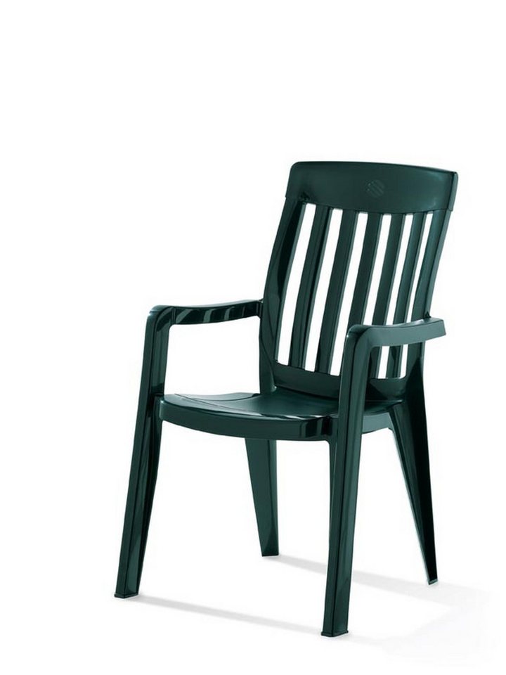 Sieger Gartenmöbel Stapelstuhl in Smaragdgrün, Vollkunststoff - 65x93x59cm (BxHxT) von Sieger Gartenmöbel