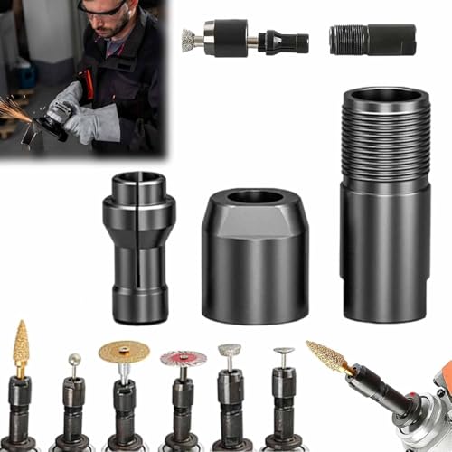 3/6 mm Winkelschleifer-Umwandlungszubehör, Gewindekonverter-Set für Winkelschleifer auf Geradschleifer, M10-Gewindeadapter konvertiert (6 mm) von sifteng
