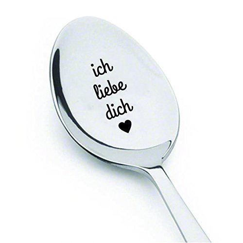 signatives Ich liebe dich Löffel. Geschenk zum Valentinstag, I Love you Spoon Geschenk für Freundin Freund, Ehemann Frau Vater und Mutter von signatives