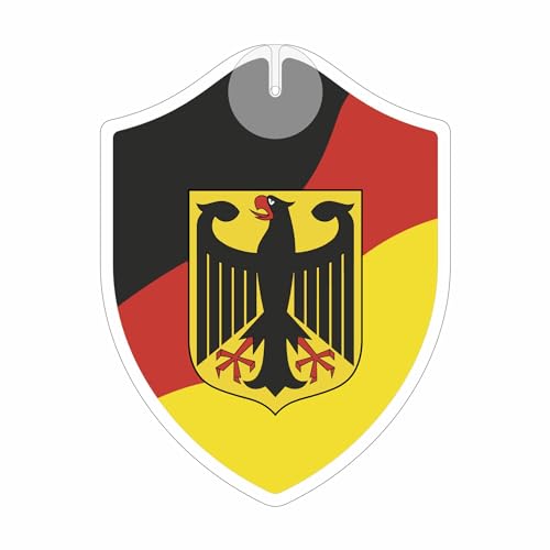 Flaggen EM 2024 - Deutschland mit Adler - Wimpel mit Saugnapf - Perfekt zum Aufhängen - Maße: 18,5 x 14,0 cm - Wappen - Fähnchen - Länder Flaggen von signodoo