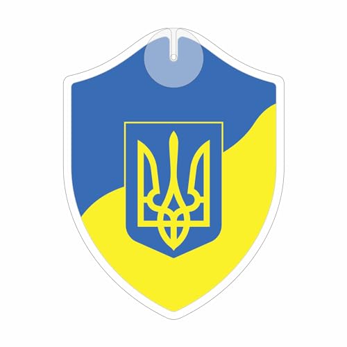 Flaggen EM 2024 - Ukraine - Wimpel mit Saugnapf - Perfekt zum Aufhängen - Maße: 18,5 x 14,0 cm - Wappen - Fähnchen - Länder Flaggen von signodoo