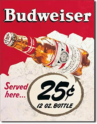 Budweiser 25 Cents blechschild (ga) von signs-unique