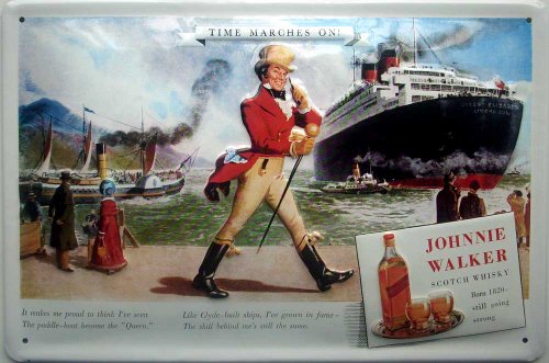 Johnnie Walker Whisky Queen Elizabeth geprägt Stahl Schild (pt2030ls) von signs-unique