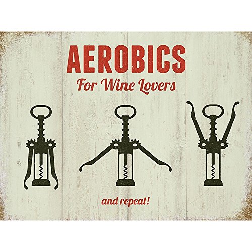 Kleines Stahlschild "Aerobic For Wine Lovers", 200 mm x 150 mm (og) von signs-unique