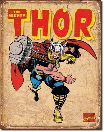 signs-unique Metall Schild Thor Superheld wirft den Hammer von signs-unique