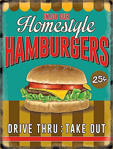 Original metals signs - Homestyle Hamburgers - 15x20cm von signs-unique