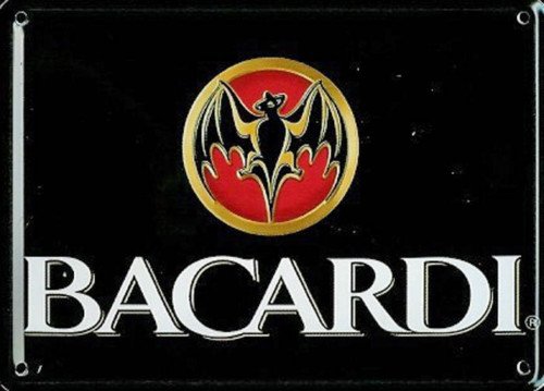 signs-unique Bacardi Fledermaus Logo Miniatur Metallschild/Metall Postkarte (hi ls Postkarte) von signs-unique