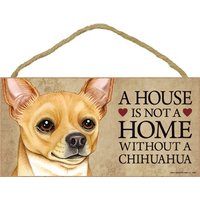 A House Is Not A Home Without Chihuahua Nice With Hearts Hängende Holzhund Schild Made in Usa Geschenk Home 10 "x 5" Schneller Kostenloser Versand von signsandstuffaz