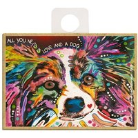 Alles Was Du Brauchst Ist Liebe Und Ein Hund Papillon Bunter Holz Magnet Kühlschrank Küche Beliebige Metalloberfläche Made in Usa 2, 5 "x 3, 5" von signsandstuffaz