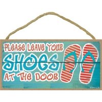 Bitte Lassen Sie Ihre Schuhe An Der Tür. Niedliches Flip-Flops-strand-Ozean-Pool-Holzschild Zum Aufhängen, Hergestellt in Den Usa, 25, 4 X 12, 7 von signsandstuffaz