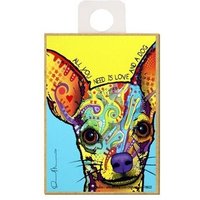 Chihuahua Alles Was Sie Brauchen Ist Liebe Und Ein Hund Lebendige Holz Pop Art Magnet Kühlschrank Küche Jede Metalloberfläche Made in Usa 2.5x3.5 von signsandstuffaz
