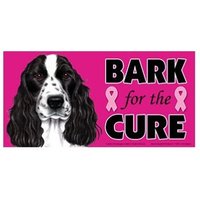 Cocker Spaniel Blk Wht Bark For The Cure Brustkrebs Hund Magnet Auto Kühlschrank Metalloberfläche Wasserdicht Uv-Beständig Hergestellt in Den Usa von signsandstuffaz