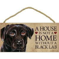 Ein Haus Ist Kein Ohne Ein Schwarzes Labrador Mit Herzen Hängenden Holz Hund Zeichen Made in Usa Geschenk Hause 10 "x 5" Schneller Kostenloser von signsandstuffaz