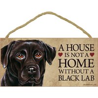 Ein Haus Ist Kein Zuhause Ohne Einen Schwarzen Labrador Mit Herzen Zum Aufhängen Aus Holz von signsandstuffaz