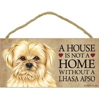 Ein Haus Ist Kein Zuhause Ohne Lhasa Apso Niedliches Hängendes Holz Hundeschild Geschenk Home Dekor Made in The Usa 10" X 15" Fast Kostenloser von signsandstuffaz