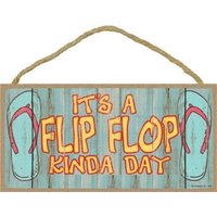 Es Ist Ein Flip Flop Kinda Day Cute Flops Strand Ozean Pool Holz Hängeschild Made in Den Usa 10 "x 15" Schneller Kostenloser Versand Neu 588 von signsandstuffaz