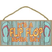 Es Ist Ein Flip Flop Kinda Day Cute Flops Strand Ozean Pool Holz Hängeschild Made in Den Usa 10 "x 15" Schneller Kostenloser Versand Neu 588 von signsandstuffaz