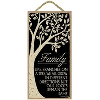 Familie Wie Zweige Auf Einem Baum Wachsen Wir Alle in Verschiedene Richtungen ... Hängendes Holzschild Made Usa Geschenk Home 10 "x 5" Kostenloser von signsandstuffaz