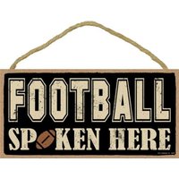 Football Spoken Hier Sport Kinderzimmer Mann Höhle Rustikaler Look Hängenden Holzschild Made in Den Usa 10 "x 5" Schneller Versand Kostenlos Neu 559 von signsandstuffaz