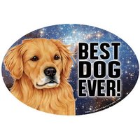 Golden Retriever Der Beste Hund Aller Zeiten Niedliches Oval Hundemagnet Auto-Kühlschrank Jede Metalloberfläche Wasserdicht Uv Beständig von signsandstuffaz