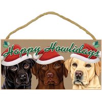 Happy Howlidays Labrador Trio Weihnachten Urlaub Hängend Holz Hundeschild Geschenk Home Dekor Made in The Usa 10" X 15" Fast Kostenloser Versand Neu Happy Howlidays Labrador Trio Weihnachten Urlaub Hängend Holz Hundeschild Geschenk Home Dekor Made in The Usa 10" X 15" Fast Kostenloser Versand Neu von signsandstuffaz
