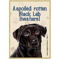 Hier Lebt Der Verwöhnte Rotten Labrador Niedliche Holz Hund Magnet Kühlschrank Küche Schließfach Jede Metalloberfläche Made in Usa 2, 5 "x 3 von signsandstuffaz