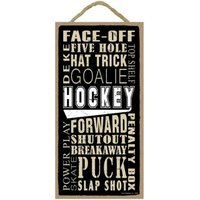 Hockey Wort Art Zeichen Kinderzimmer Man Cave Rustikaler Look Schöne Hängende Holzschild Made in Den Usa 10 "x 5" Schneller Kostenloser Versand Neu von signsandstuffaz