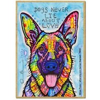 Hunde Lügen Nie Über Die Liebe Deutscher Schäferhund Holz Pop Art Magnet Geschenk Kühlschrank Küche Jede Metalloberfläche Made in Usa 2.5x3.5 von signsandstuffaz