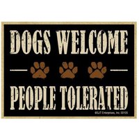 Hunde Willkommen Menschen Toleriert Niedlich W/Pfote Druck Schön Holz Magnet Kühlschrank Küche Jede Metalloberfläche Zuhause in Den Usa 2, 5 "x von signsandstuffaz