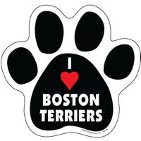 I Heart Love Bostonterrier Niedlicher Pfotenabdruck Mit Herz-Hunde-Magnet-Auto-Kühlschrank-Schließfach Jede Metalloberfläche Hergestellt in Den von signsandstuffaz