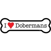 I Herz | Liebe Dobermann Mit Herz-Hund-Knochen-Magnet Auto-Kühlschrank Jede Metalloberfläche Wasserdicht Uv-Beständig Made in Den Usa 2 "x 7" von signsandstuffaz