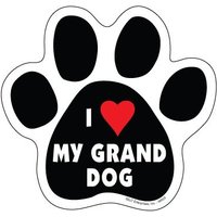 I Herz | Liebe My Grand Dog Süßer Pfotenabdruck-Hundemagnet Auto-Kühlschrank-Schließfach Jede Metalloberfläche Uv-Beständig Made in Usa 5 "x 5" von signsandstuffaz