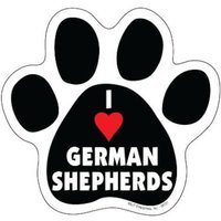 I Herz | Liebe Schäferhund Pfotenabdruck Hund Magnet Auto Kühlschrankschließe Jede Metalloberfläche Wasserdicht Uv-Beständig Made Usa 5 "x 5" von signsandstuffaz