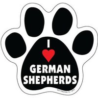 I Herz | Liebe Schäferhund Pfotenabdruck Hund Magnet Auto Kühlschrankschließe Jede Metalloberfläche Wasserdicht Uv-Beständig Made Usa 5 "x 5" von signsandstuffaz
