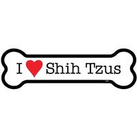 Ich | Herz Liebe Shih Tzus Hund Knochen Magnet Auto Kühlschrank Locker Alle Metalloberfläche Wasserdicht Uv-Beständig Made in Usa 2 "x 7" von signsandstuffaz