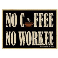 Kein Kaffee Workee Lustiger Holzmagnet-Kühlschrank-Schließfach Jede Metalloberfläche Perfekt Für Chef-Haus-Geschenk Made in Usa 2, 5 "x3, 5" von signsandstuffaz