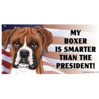 Mein Boxer Ist Schlauer Als Der Präsident Lustiger Magnet Auto-Kühlschrank Jede Metalloberfläche Wasserdicht Uv-Beständig Hergestellt in Den Usa von signsandstuffaz