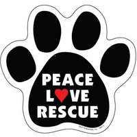 Peace Love Rettung Niedlicher Pfotenabdruck Hund Oder Katze Magnet Auto Kühlschrank Locker Jede Metalloberfläche Uv-Beständig Made in Usa 5 "x 5" von signsandstuffaz